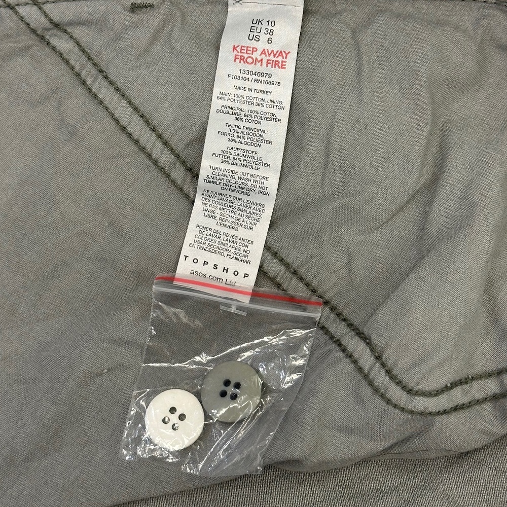 Topshop Boxer Waistband Cotton-Blend Wide-Leg Denim Pants (Grey/White) - Picture 16 of 16